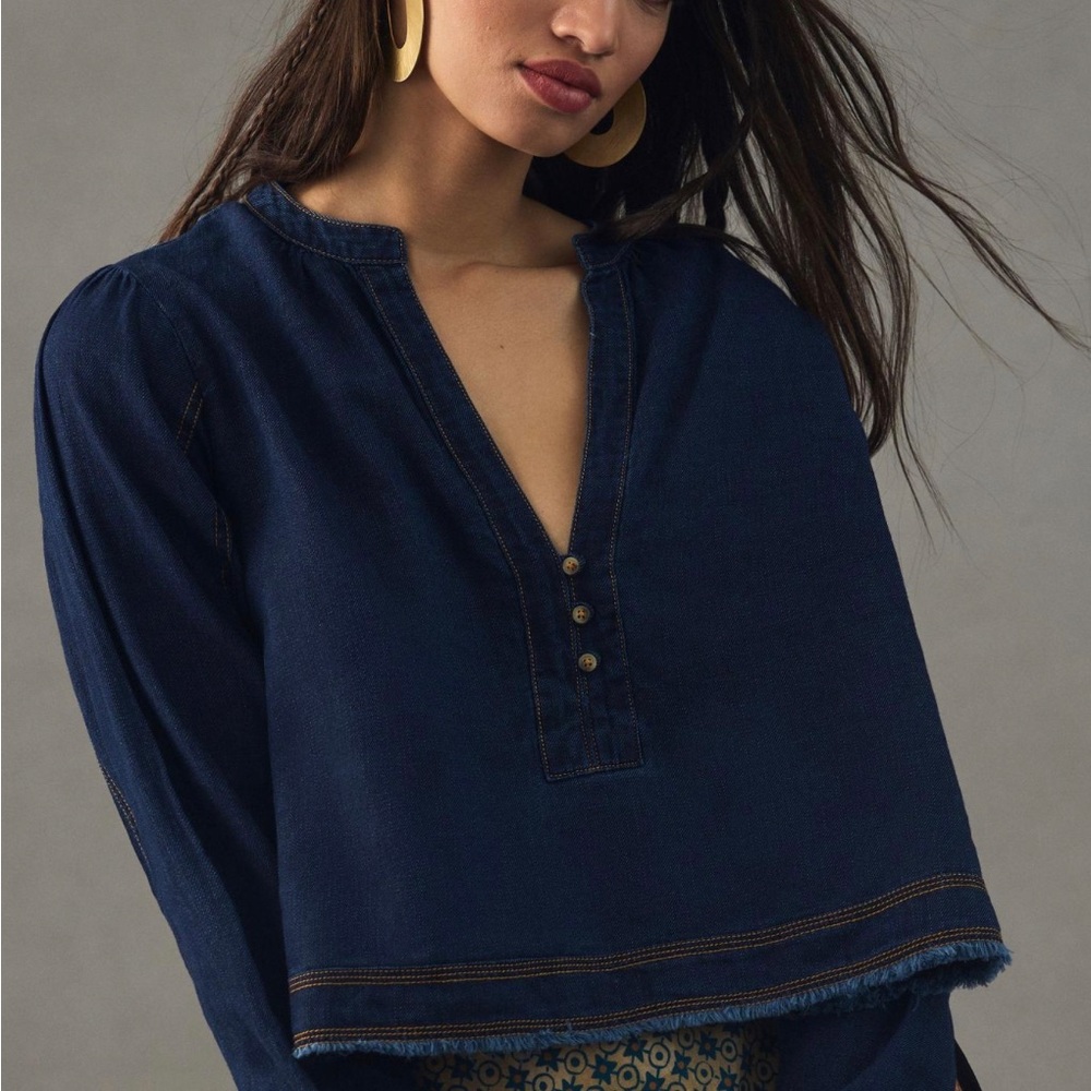 Anthropologie Pilcro Denim Top XL